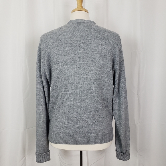 Vinatge USA Lord Jeff Grey Wool Blend Woven Cardigan Sweater with Pockets XL - Picture 2 of 4